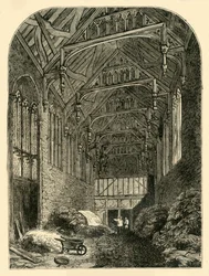 Halle des Eltham Palace im Jahr 1835, um 1878