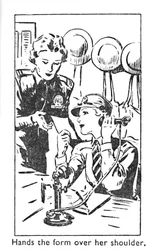 Hände die Form über ihre Schulter, 1940