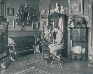 Henri Gervex in seinem Atelier, ca. 1897