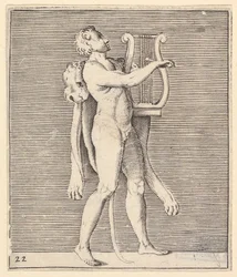 Herkules spielt eine Leier, ein Löwenfell über seine Schulter drapiert, veröffentlicht ca. 1599-1622