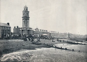 Herne Bay - Die Front, mit Uhrturm, 1895