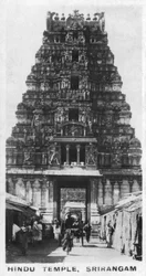Hindu-Tempel, Srirangam, Indien, um 1925