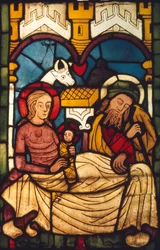 Heilige Familie im Stall aus einer schwedischen Kirche, 20. Jahrhundert