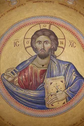 Grabeskirche, Decke des Katholikon, Christus Pantokrator Mosaik, Jerusalem, Israel