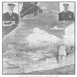 Wie die Titanic bei ihrer Jungfernfahrt auf ein Unglück traf, 20. April 1912