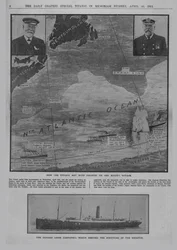 Wie die Titanic auf ein Unglück traf..., und der Cunard-Liner Carpathia..., 20. April 1912
