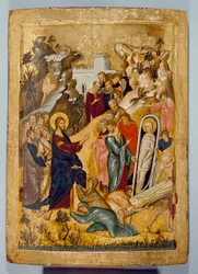 Ikone der Auferweckung des Lazarus, 14.-15. Jahrhundert