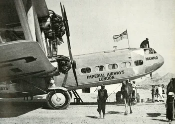 Imperial Airways Handley-Page HP 42 Doppeldecker Hanno, Gwadar, Belutschistan, ca. 1931-ca. 1940 1946