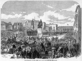 Einweihung des Burke-und-Wills-Denkmals in Melbourne, Australien, 1865