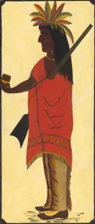 Indianer-Tabakladen-Schild [Vorderseite, Indianer nach links blickend], zweite Hälfte des 19. Jahrhunderts