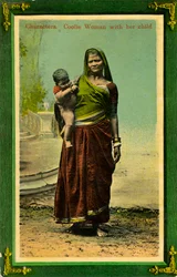 Indische Frau mit ihrem Kind, Kalkutta, Indien, späte 19. oder frühe 20. Jahrhundert