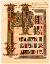 Initialseite aus den Lindisfarne Evangelien, spätes 7. oder frühes 8. Jahrhundert