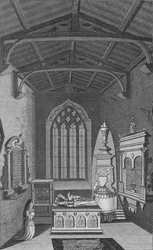 Innenansicht der Unionskapelle in der Kirche von Faringdon, 1796