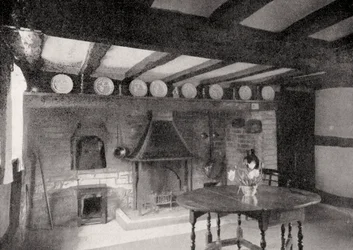 Innenraum von Anne Hathaways Cottage, Stratford-upon-Avon, Warwickshire, England, 1924-1926