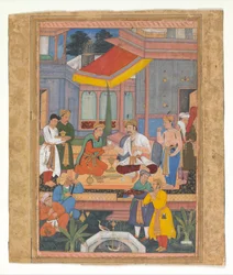 Innenhof mit Figuren