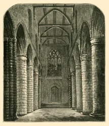 Innenraum des Kirchenschiffs der Abtei, Blick nach Westen, 1898