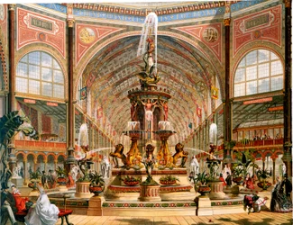 Innenansicht des Kristallpalastes während der Internationalen Ausstellung, 1862