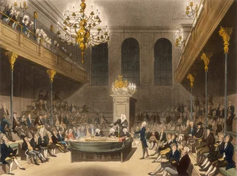 Innenansicht des House of Commons, Westminster, London, 1809