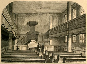 Innenraum der Mährischen Kapelle in Fetter Lane, 1897