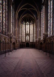 Innenraum der Sainte Chapelle (obere Kapelle) in Paris. Gotische Kunst des 13. Jahrhunderts.
