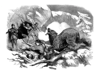 Jack Curlings knappe Flucht vor einem wilden Bären, 1855