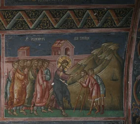 Jesus heilt zwei Blinde, 14. Jahrhundert