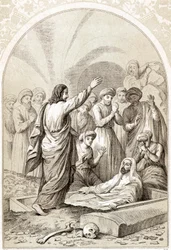 Jesus erweckt Lazarus aus dem Grab, ca. 1880