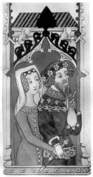 Johannes Gyniford und seine Frau, spätes 14. Jahrhundert