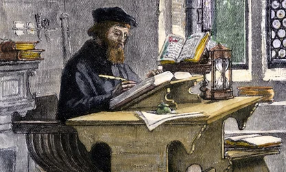 John Wycliffe bei der Arbeit, 19. Jahrhundert