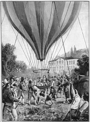 Joseph Louis Gay-Lussac bei einem Ballonaufstieg in Paris, 14. September 1804