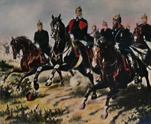 Kaiser Wilhelm I. 1797-1888 und seine Paladine. - Gemälde von Camphausen, 1934