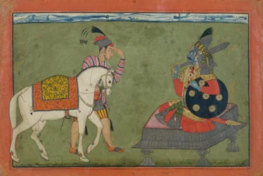 Kalki Avatar, die zukünftige Inkarnation von Vishnu, ca. 1700-1710