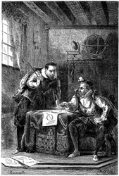 Kepler und Brahe arbeiten zusammen, ca. 1600, ca. 1870