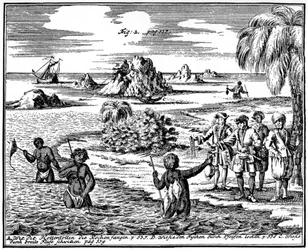 Khoikhois speeren Fische, Südafrika, 1931