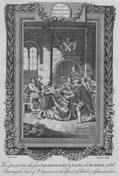 König Edmund I., ermordet von Leolf dem Räuber, ca. 1787