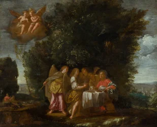 Christus bedient von Engeln