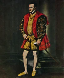 König Philipp II. von Spanien 1527-1598 - Gemälde von Tizian, 1934