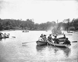 See im Wade Park, Cleveland, Ohio, USA, um 1900