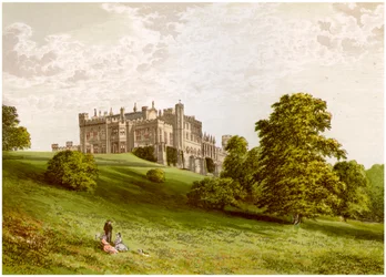 Lambton Castle, County Durham, Residenz des Earl of Durham, ca. 1880