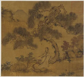 Landschaft: ein Mann unter einer Kiefer, Ming-Dynastie, 1368-1644