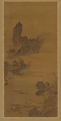 Landschaft mit Fährbooten, Qing-Dynastie, 18. Jahrhundert