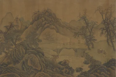Landschaft mit Reisenden