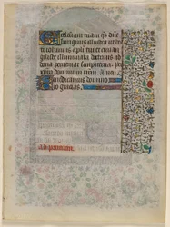 Blatt aus einem Stundenbuch: Text verso, um 1430