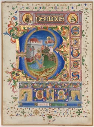 Blatt aus einem Psalter mit historiierter Initiale B: König David, ca. 1450