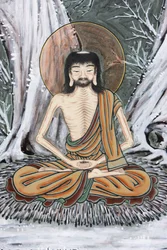 Leben Buddhas: Der junge Asket praktizierte sechs Jahre extreme Selbstkasteiung in der Hoffnung, die Wahrheit zu entdecken, Seoul, Südkorea