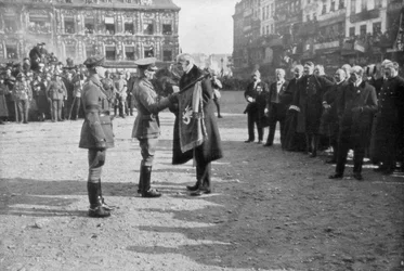Lille wird von der britischen 5. Armee befreit, Frankreich, 17. Oktober 1918