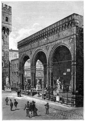 Loggia dei Lanzi, Piazza della Signoria, Florenz, Italien, 1882