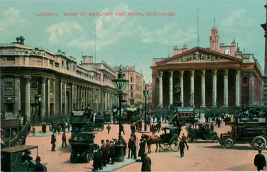 London, Bank of England und Royal Exchange, ca. 1910