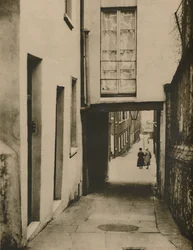 Blick hinunter Strand Lane zum Fluss, ca. 1935