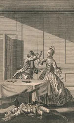 Lucy versucht sich zu erschießen, nachdem sie Mr. Wimple getötet hat, 18. Jahrhundert